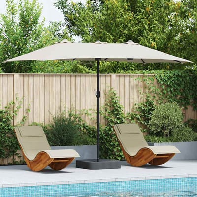 vidaXL - Tuinparasol - Zand - 385 - x - 209 - x - 244 - cm - Polyester - en - Staal