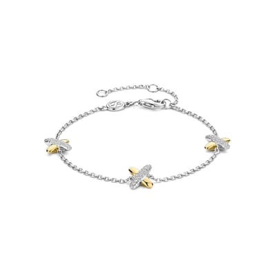 TI SENTO Dames Armband - 925 zilver - Zirkonia met geel verguld - 23048ZY