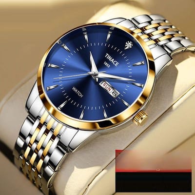 Engels Dubbele Kalender Automatisch Niet-mechanisch Horloge Heren Lichtgevend Waterdicht Zakelijk Casual Horloge one black
