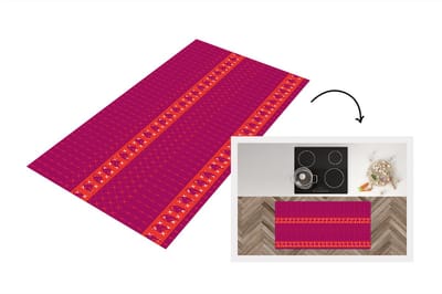 Keukenloper - Loper keuken - Olifant - Design - Roze - 120x60 cm - Keukenloper vinyl
