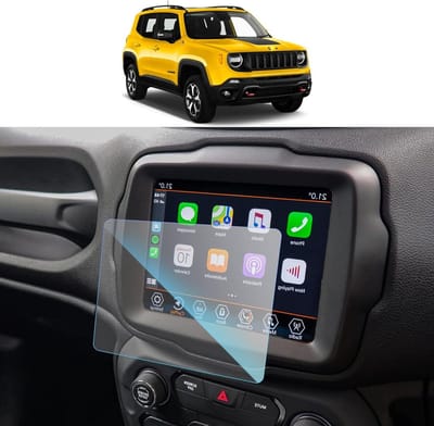 Uconnect 8.4 Inch Tempered Glass Screen Protector voor Jeep Renegade - Krasbestendig, Vingerafdrukbestendig, 9H Hardheid en Antischok Bescherming
