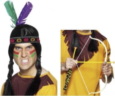 Indianen accessoires verkleedset - hoofdband - en pijl en boog - volwassenen