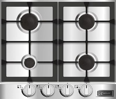 KAISER gaskookplaat KG 6357, inbouw gaskookplaat 60 cm KG 6357, roestvrijstalen inbouwkookplaat 3,8 kW WOK