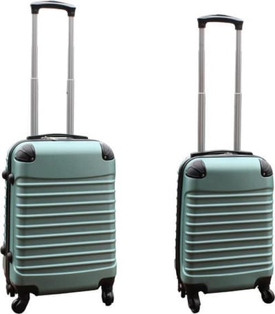 Kofferset 2 delig ABS handbagage koffers - met cijferslot - 27 en 39 liter – groen