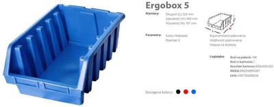 Patrol Ergobox 5 - Werkplaatsopslagbak - Blauw - Stapelbaar - Chemisch Bestand