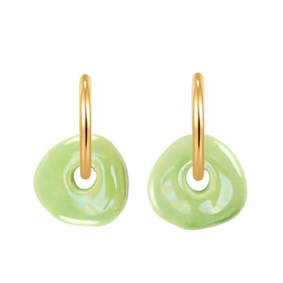 Planet Pink - Hoop oorbellen frog goud - Stainless Steel - Roestvrij Staal rvs - Waterproof