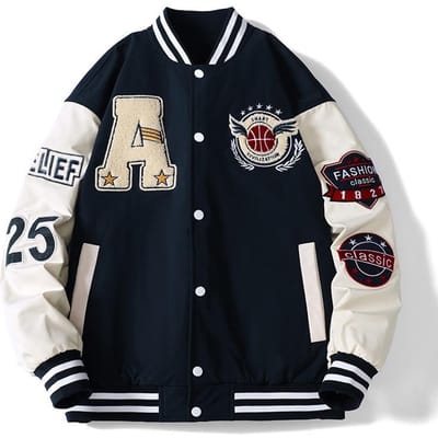 Geborduurd Baseballkraag Jack met Velours Afwerking voor Heren en Dames, Nieuw Lente en Herfst Amerikaans Casual Los Jack L gray
