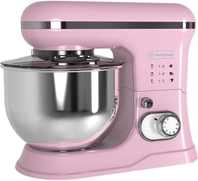 Westinghouse Retro Standmixer - 1200W - Keukenmachine 5L Mengkom - Keukenrobot - Keukenmixer - Foodprocessor - Roze