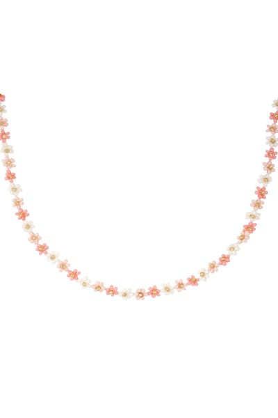 Bijoutheek Collier Bloemen Roze