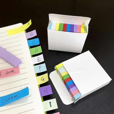 Without Lemon - Zelfklevende Papieren Stickers - Markeringen - Memo Stickers - Ideaal voor Notities, Studie, Werk en Organisatie - 11 Kleuren Strips - 4,8x1,3 cm