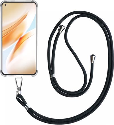 Telefoonhoesje Geschikt voor OnePlus 8 Transparant ShockProof met Afneembaar Universeel Telefoonkoord - Cover Case Siliconen ShockProof with Lanyard - Smartphonica geschikt voor OnePlus 8