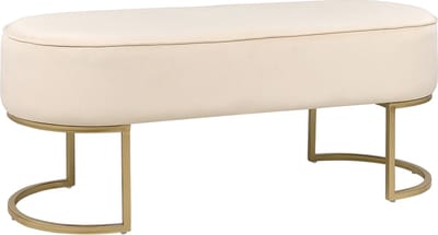 MILRY - Voetenbank - Lichtbeige - Polyester