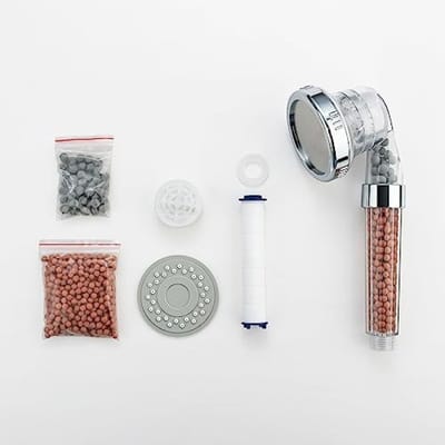 PromoHome Universele Douchekop met 3 Spuitstanden en Kralenfilter - Hoge Druk Douchekop met Vervangbare Filters - Zilver