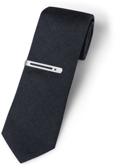 Swarovski Stropdas Heren met Clip - 7 cm Breed - 100% Wol - Luxe Wollen Stropdas - Blauw