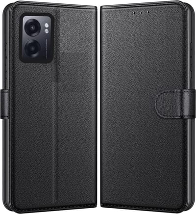 Hoesje Portemonnee voor Oppo A77 5G Zwarte portemonnee met magnetische klep en kaartopslag