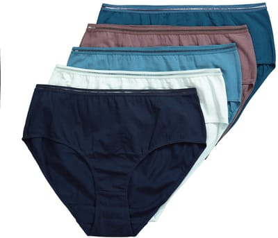 Ulla Popken - Dames - Midislips set van 5 band van gehaakt kant - Pastel turkoois - Maat 46+