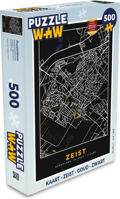 Puzzel Kaart - Zeist - Goud - Zwart - Legpuzzel - Puzzel 500 stukjes