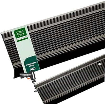 L-vormige Aluminium Trapprofiel 30 mm - Geperforeerd, Geanodiseerd Brons, 100 cm