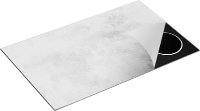 Chefcare Inductie Beschermer Witte Muur met Grijs - 85x52 cm - Afdekplaat Inductie - Kookplaat Beschermer - Inductie Mat