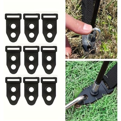 100 Stuks Accessoires Dubbele Ogen Zwarte Tentvoet Klem Windtouw Gesp Buiten Kamperen Reizen Tentclip 100pcs