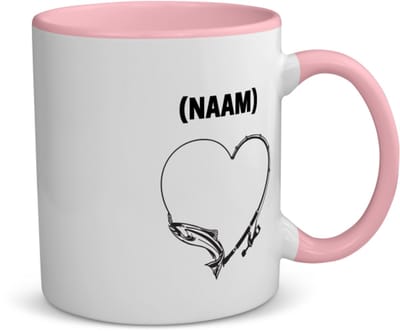 Akyol - vissen met eigen naam koffiemok - theemok - roze - Vissen - visser - sport - 350 ML inhoud