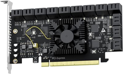 SATA Uitbreidingskaart - Opslagkaart - Meer Schijven - 24 SATA Poorten - PCIe 3.0 X8