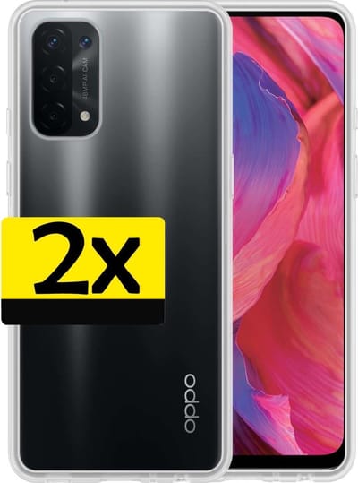 Hoesje - 2 Stuks - Geschikt voor OPPO A54 5G - Sterk & Shockproof - Case Siliconen - Back Cover - Telefoon Hoes - Telefoonhoesjes - Transparant