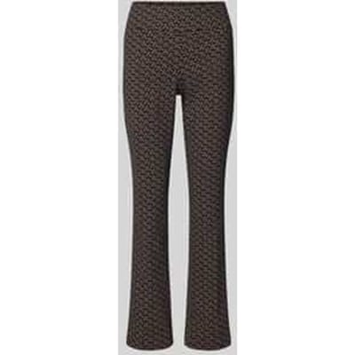 Flared stoffen broek met elastische band, model 'Ina'