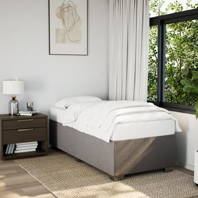 vidaXL - Boxspring - met - matras - stof - taupe - 80x200 - cm