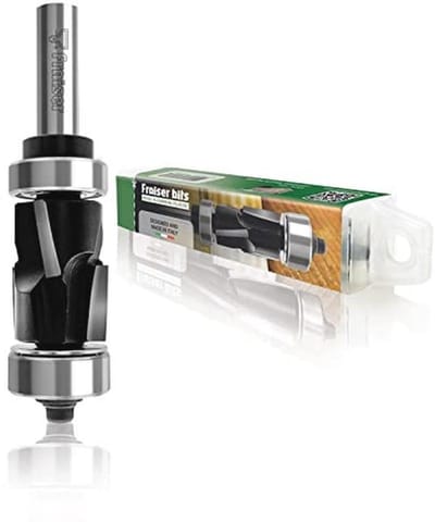 Inbouwfrees met 8 mm bovenlager voor hout en laminaatranden - trimfrees voor handfrees en bovenfreestafel