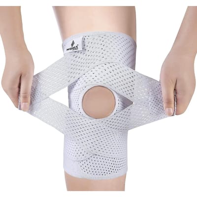 Neenca Kniebrace Voor Pijnverlichting bij Kniepijn Compressieondersteuning Met Luchtig Mesh Stof Zijdelingse Stabilisatoren Voor Meniscus Scheur ACL Artritis XL