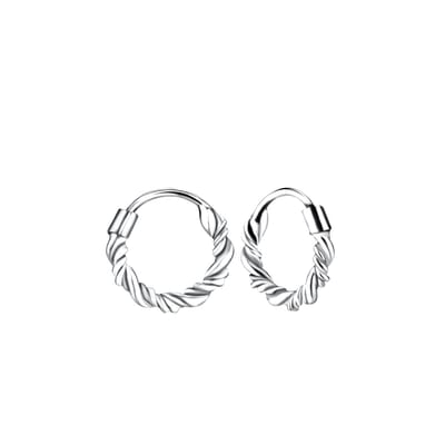 Joy|S - Zilveren oorringen - 10 mm - kabel twisted