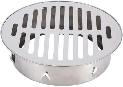 Ronde Vloersifon met Afvoerputje, Roestvrij Staal, Anti-Blokkering, Geschikt voor Balkon en Tuin, 160 mm Flat Mouth
