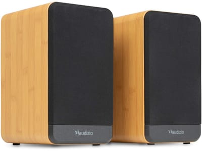 Boekenplank speakers - Audizio BS10 actieve speakerset - HiFi speakers met Bluetooth - 80W - Bamboe