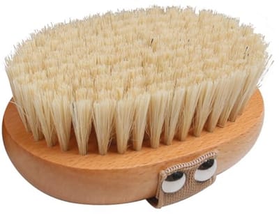 Droog borstelen lichaamsborstel met veganistische borstelharen - Houten exfoliator voor nat of droog gebruik
