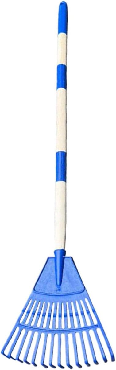 Gazonhark 14 Tanden - Bladhark Waaiervorm - Gazon Onderhoud - Ergonomisch Ontwerp - 50cm Breed - Blauw