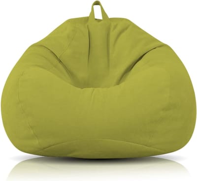 Zitzak voor kinderen en volwassenen, 100 x 120 cm, zitzak voor volwassenen, grote gamingzitzak, XL, Bean Bag Chair, alleen overtrek, geen vulling, zitzakstoel voor binnen en buiten, woonkamer (Matcha)
