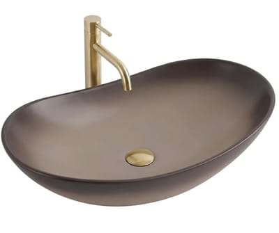 Rea Royal Ombre Sanitair Keramiek Ovaal - Wastafel - Beige, Bruin - 62 X 36 X 16 Cm