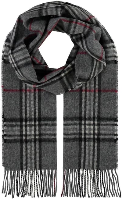 FRAAS Sjaal Cashmink® Scarf with FRAAS Plaid Grey Grijs Veelkleurig