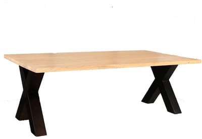 Salontafel x-poot mangohout 130cm lichtbruin Pato side table massief hout mango bijzettafel