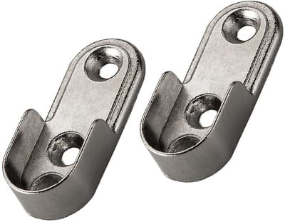 SOTECH 1 paar ovale buisdragers 30 x 15 mm (zijmontage) gepolijst chroom metaal Kaststanghouders voor ovale kledingstangen Garderobe stang