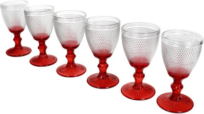 6-delig set RUBIN witte wijnglazen rood van glas – 77098