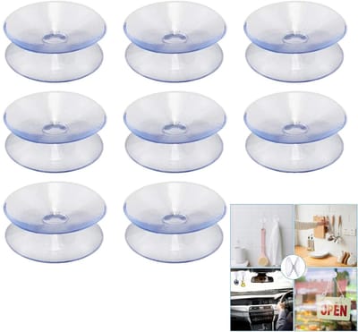 Dubbelzijdige zuignappen, 8 stuks, kleine zuignappen, 40 mm, transparante pvc-zuignap, antislip zuignap, haken voor glasplaat, glazen tafelspiegel, ramen, decoratie