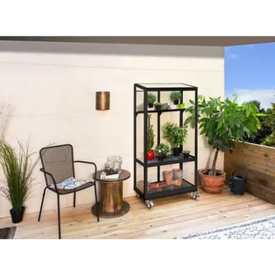 Vitavia Tuinkas Polis 350 - Veiligheidsglas 3mm - Zwart - 81x43x168cm