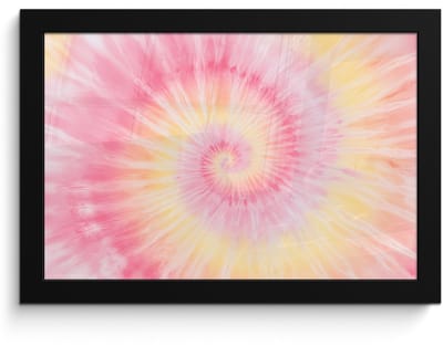 Poster in lijst - Fotolijst 30x20 cm - Posters - Patroon - Tie Dye - Pasteltinten - Roze - Posterlijst zwart - Decoratie - Wanddecoratie woonkamer - Muurdecoratie slaapkamer