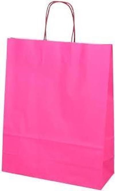 Roze draagtas kraft 32x12x41 200 stuks