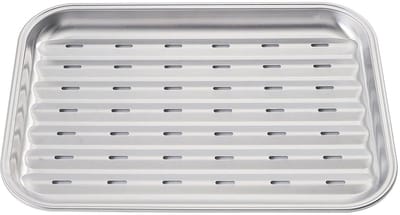 KINGHoff KH-1916 Grill Bakplaat - Roestvrijstalen Barbecue Plaat 34x24 cm - Geschikt voor Oven en Grill - Herbruikbaar -