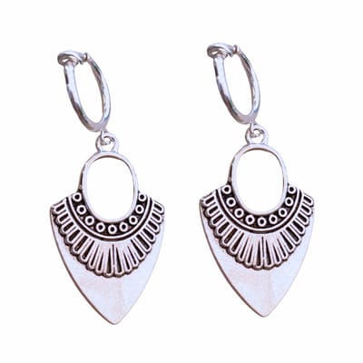 Klem oorbellen -Azteek -zilverkleur- geen gaatje- Charme Bijoux