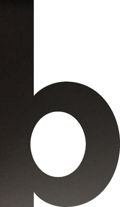 Huisnummer 15 cm - Letter b - Mat Zwart RVS