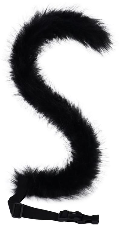 Kattenstaart van 70 cm, lange pluche dierenstaart, schattige feestkostuumstaart, pluizige staart van imitatiebont, verkleedstaart voor Halloween en Kerstmis, zwart